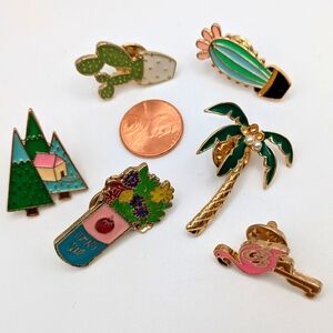 Lot of 6 Quirky Preppy Pins